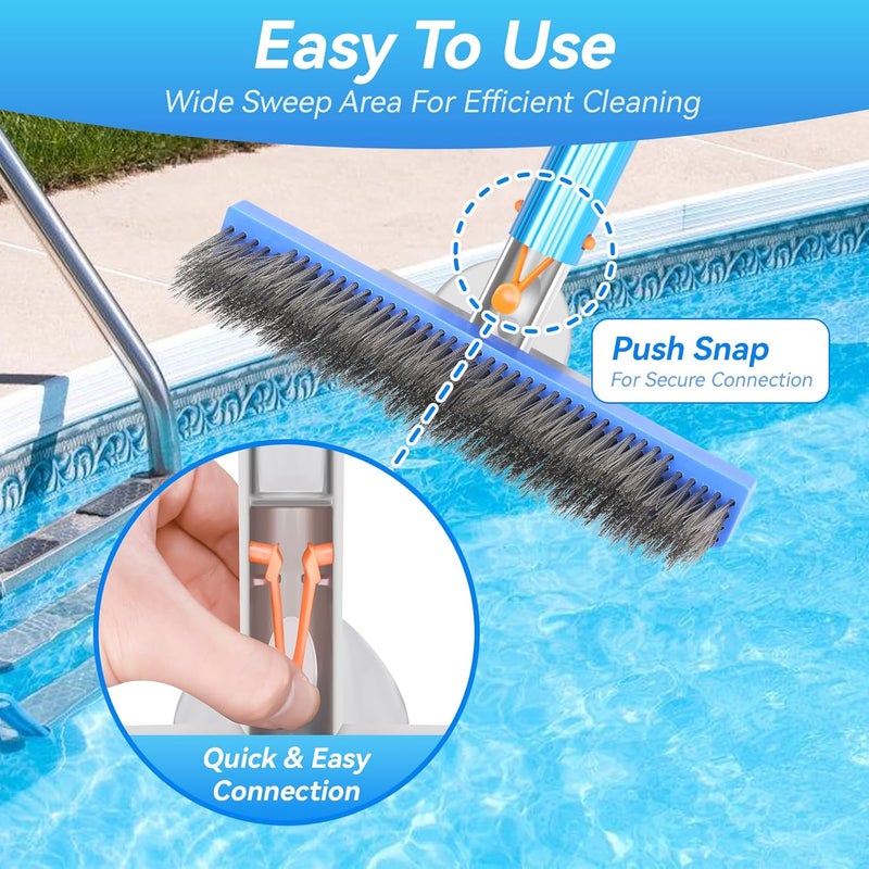 AQUAFLY 10-Inch Stainless Steel Pool Brush - Heavy Duty Pool Cleaning Brush for Concrete & Gunite Pools, Deep Cleaning Tool for Walls & Floors - Durable Wire Bristle Brush Head - Image 4